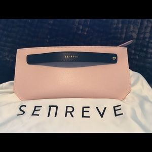 Senreve blush and black bracelet pouch